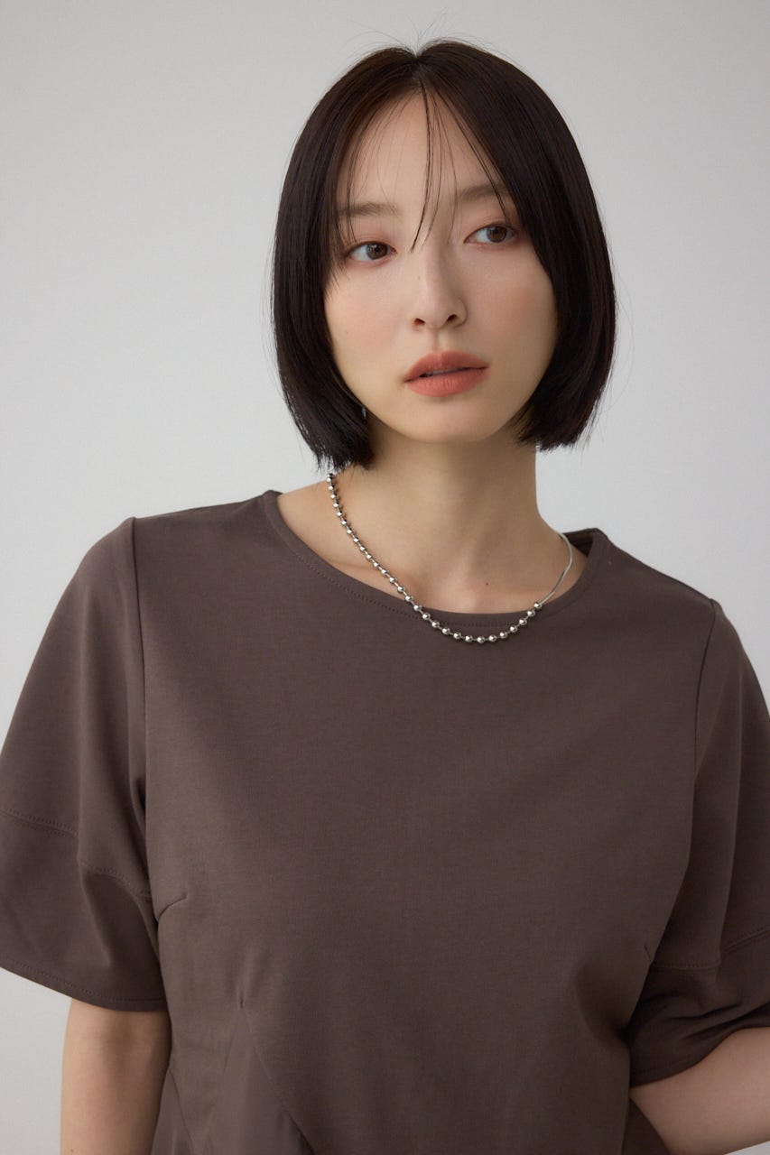 ペプラムカットフレアトップス BRN FREE