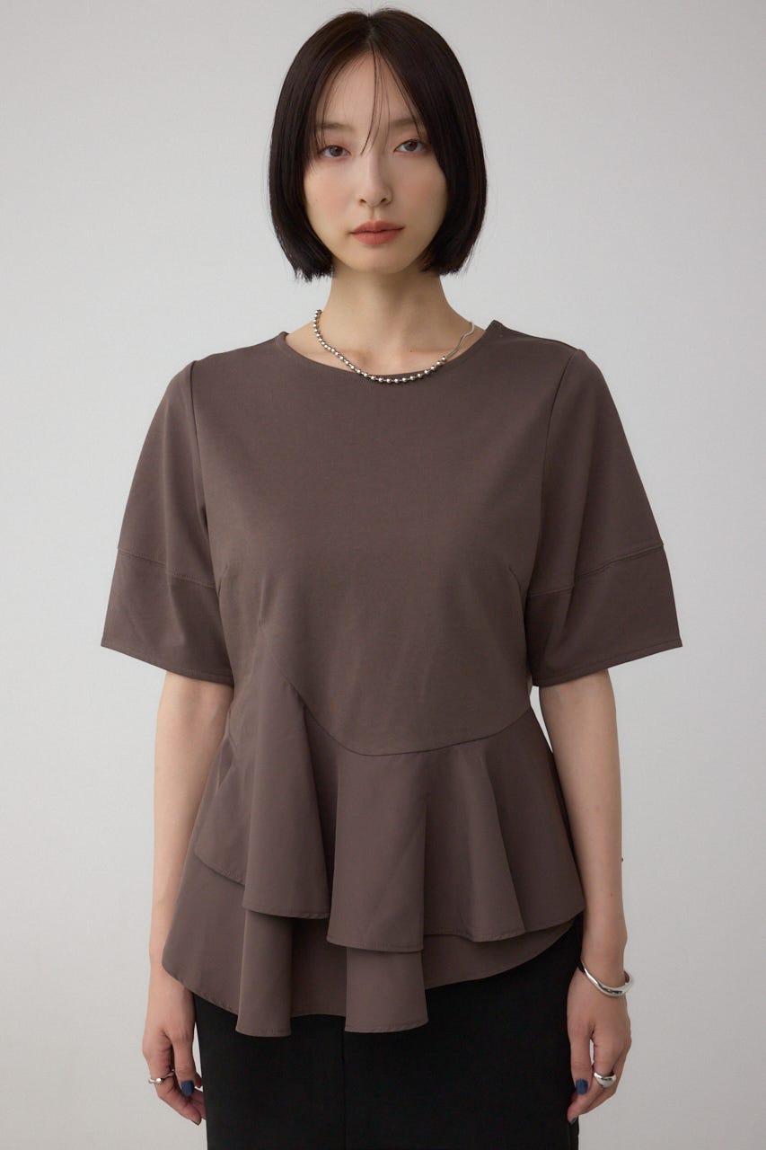 【CFCL】グレー フレアトップス フリルハイネックNT|ems excite | RETRO GIRL ONLINE STORE