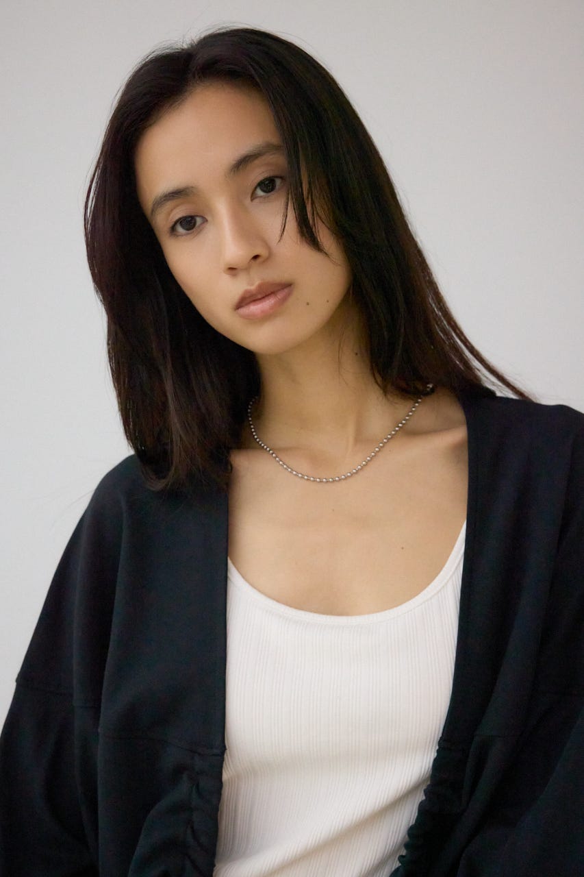 ドロストトッパーカーディガン BLK FREE