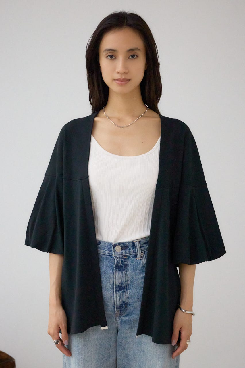 ドロストトッパーカーディガン BLK FREE