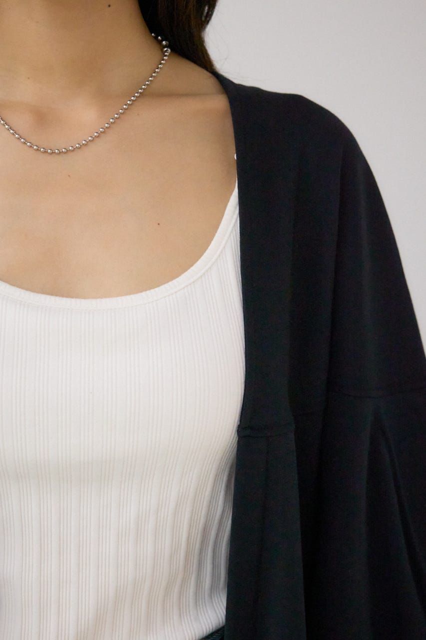 ドロストトッパーカーディガン BLK FREE