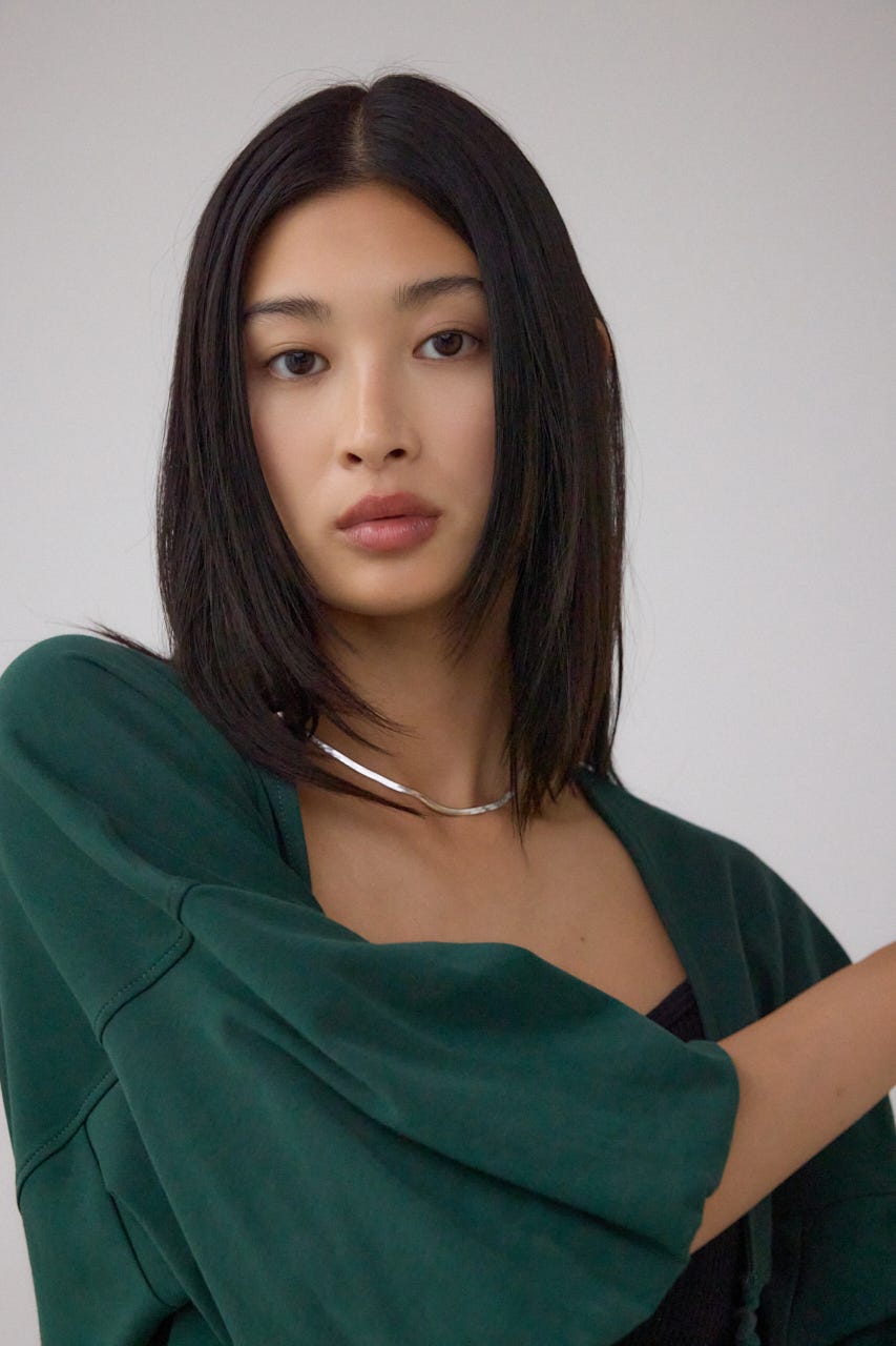 ドロストトッパーカーディガン D/GRN FREE