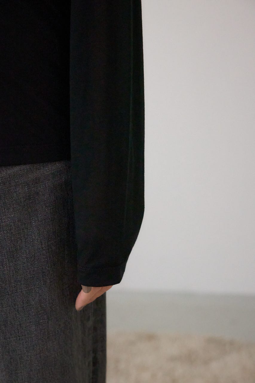 シアーロングスリーブTシャツ BLK FREE