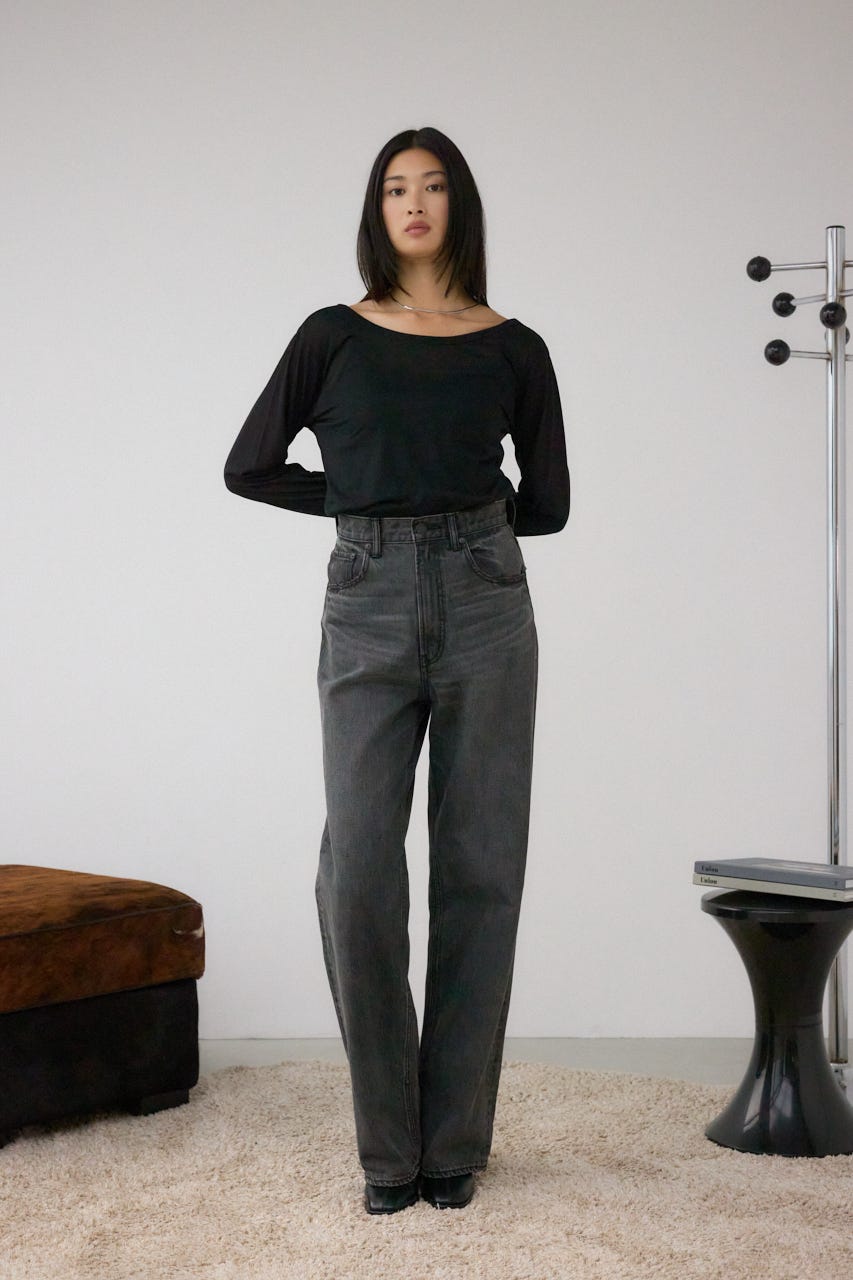 シアーロングスリーブTシャツ BLK FREE