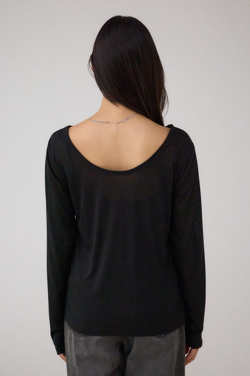 シアーロングスリーブTシャツ BLK FREE