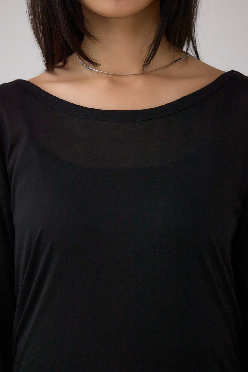 シアーロングスリーブTシャツ BLK FREE