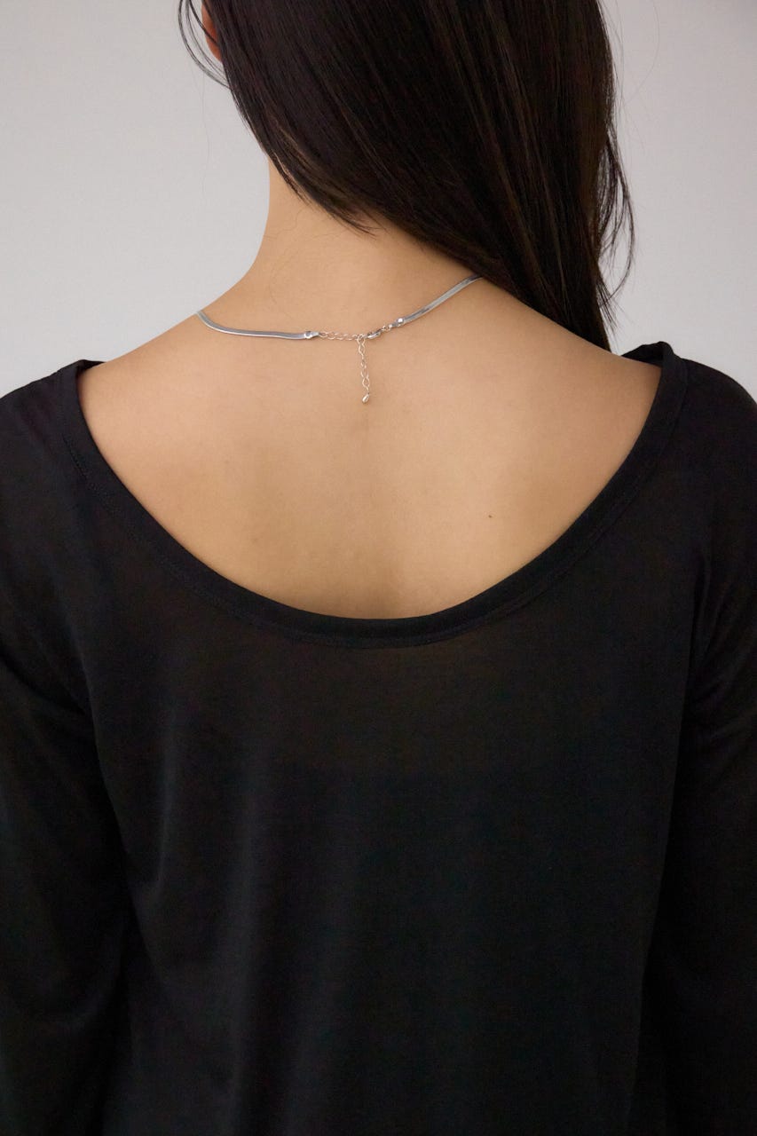 シアーロングスリーブTシャツ BLK FREE