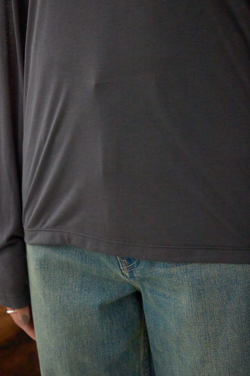 シアーロングスリーブTシャツ C.GRY FREE