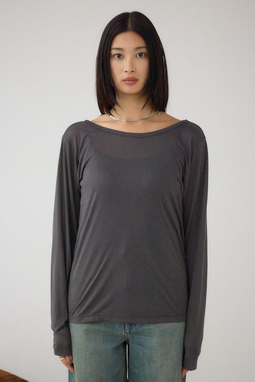 シアーロングスリーブTシャツ C.GRY FREE