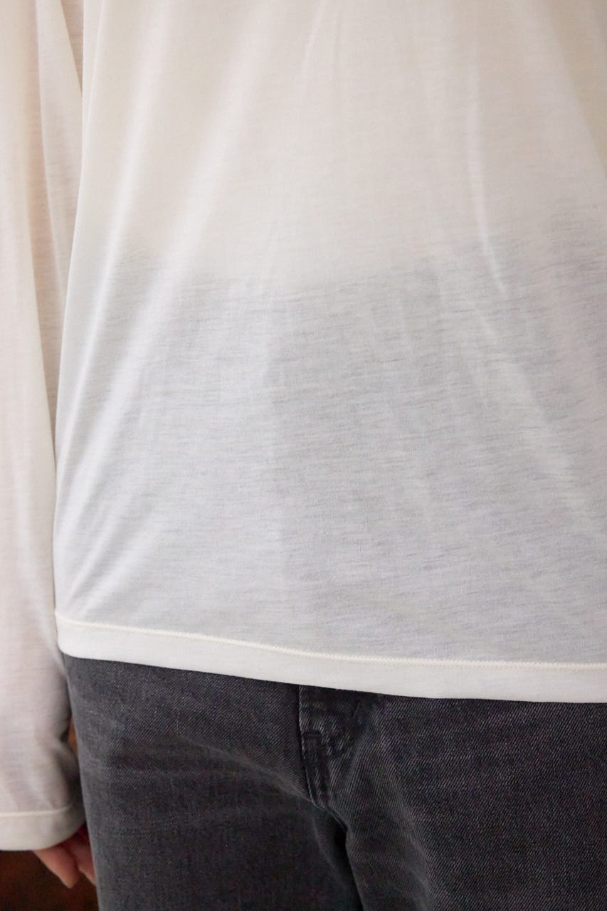 RAVENNA MARQUIS 長袖カットソー Mサイズ 日本製 AZUL BY MOUSSY | シアーロングスリーブTシャツ (Tシャツ