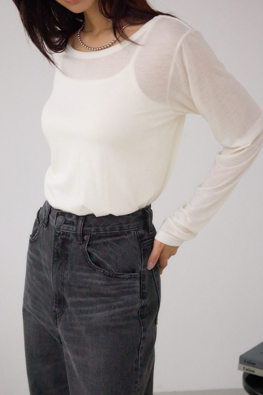 シアーロングスリーブTシャツ IVOY FREE