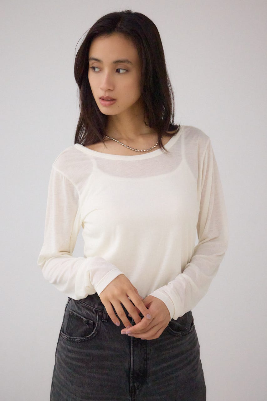 シアーロングスリーブTシャツ IVOY FREE