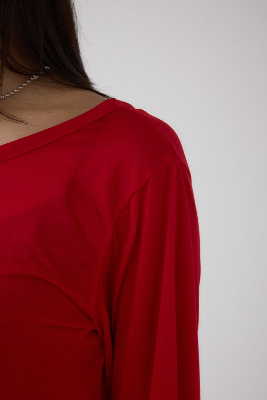 シアーロングスリーブTシャツ RED FREE