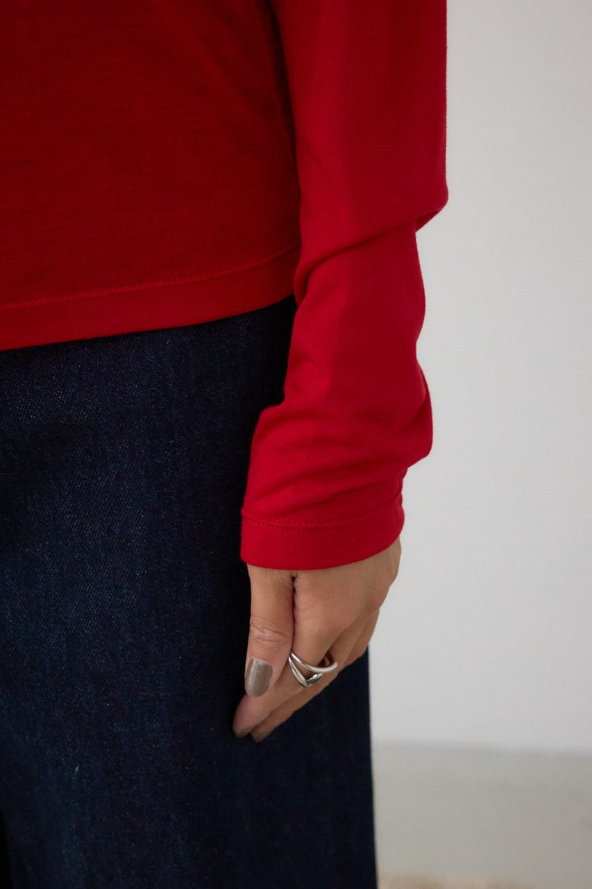 シアーロングスリーブTシャツ RED FREE