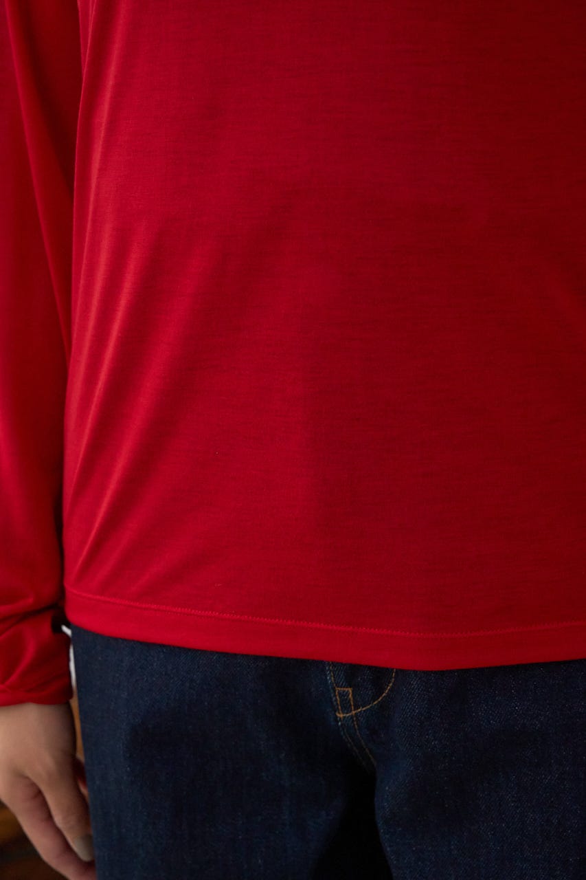 シアーロングスリーブTシャツ RED FREE