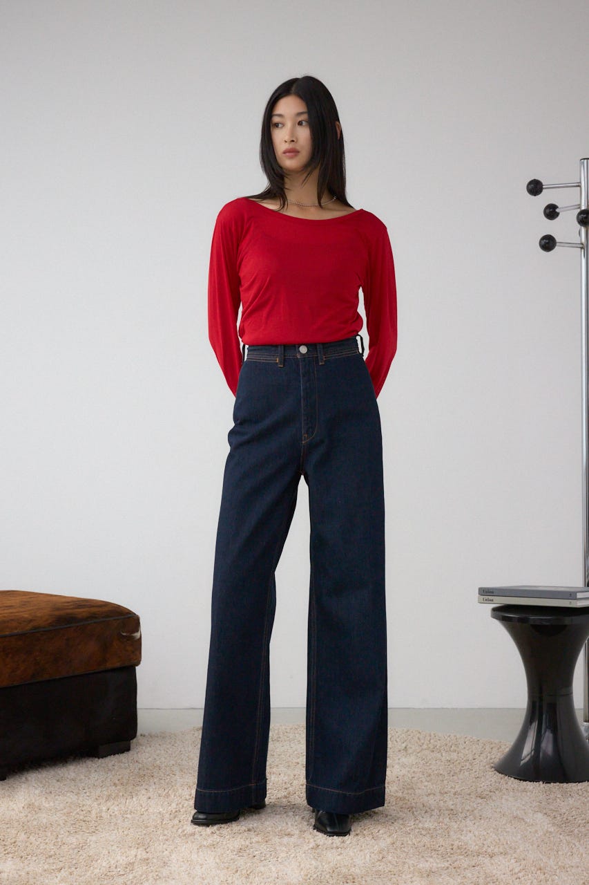 シアーロングスリーブTシャツ RED FREE