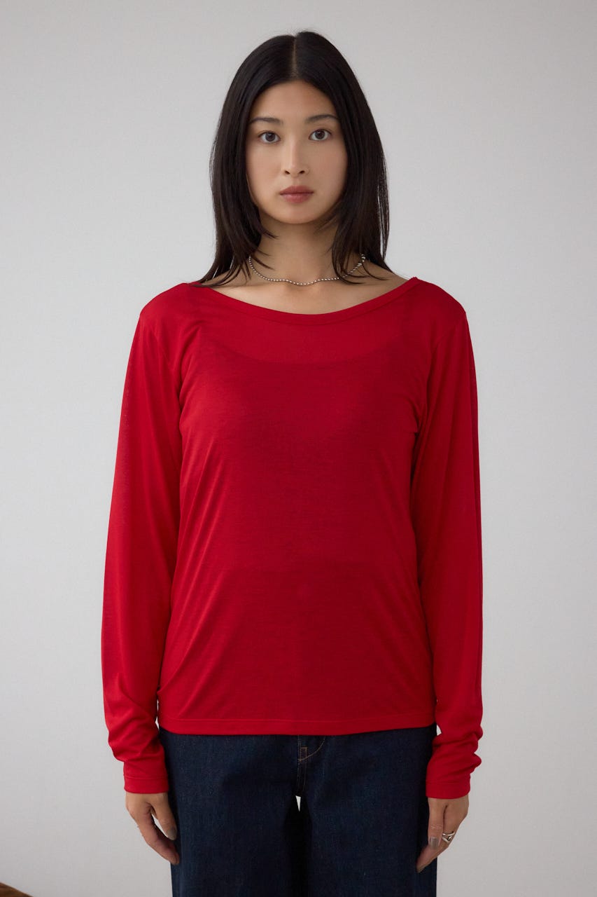 シアーロングスリーブTシャツ RED FREE