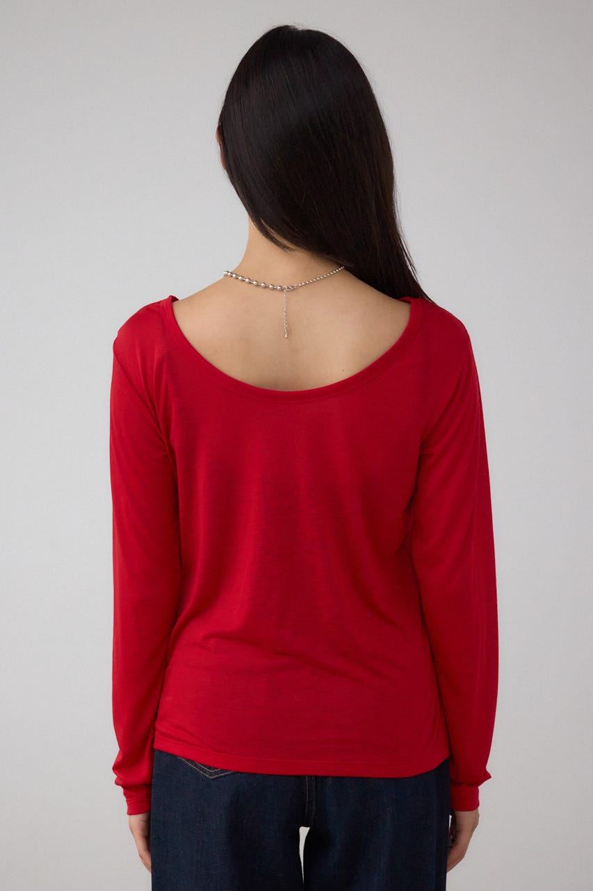 シアーロングスリーブTシャツ RED FREE
