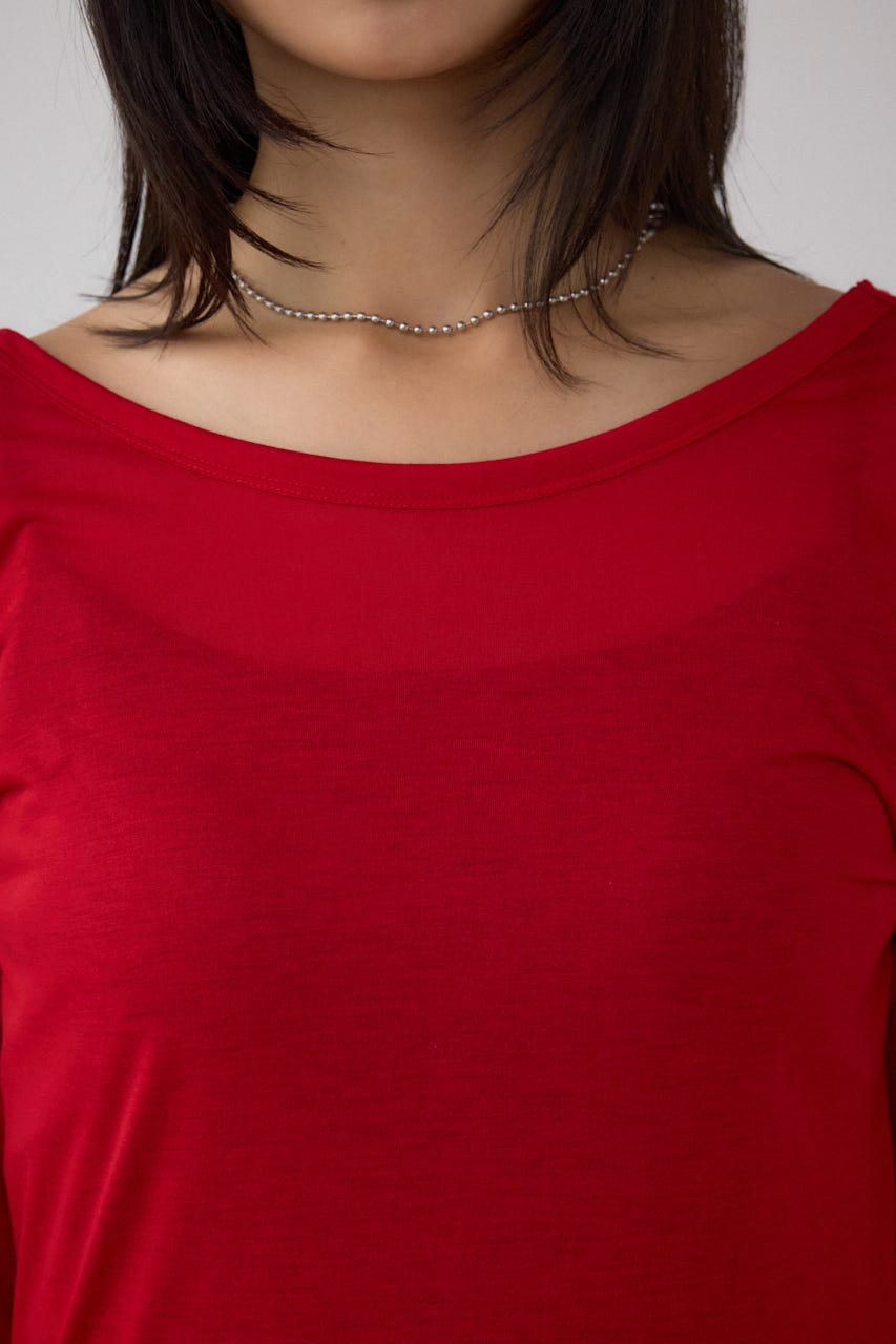 シアーロングスリーブTシャツ RED FREE