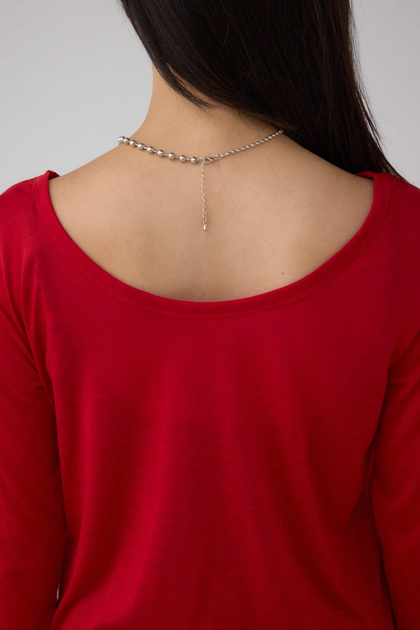 シアーロングスリーブTシャツ RED FREE