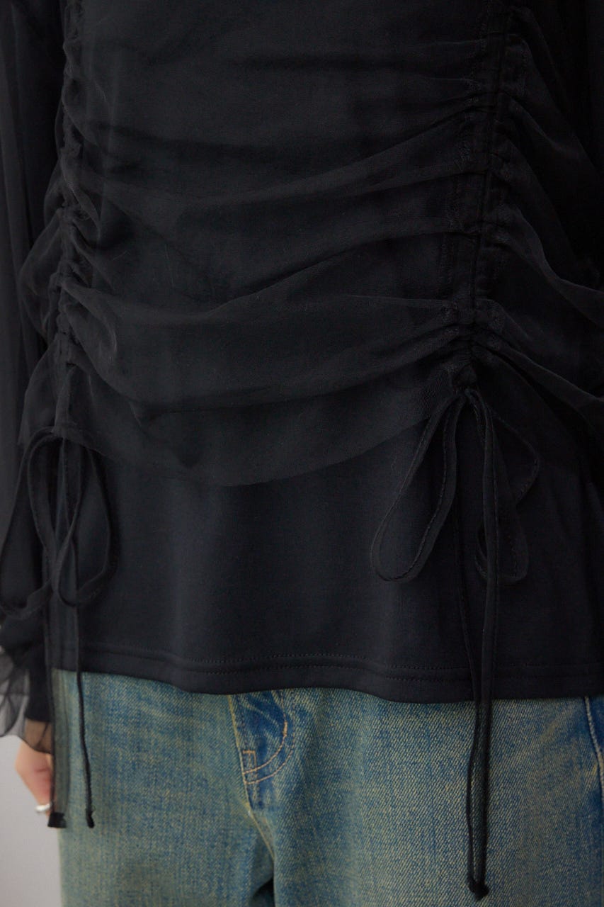 チュールレイヤードトップス BLK FREE