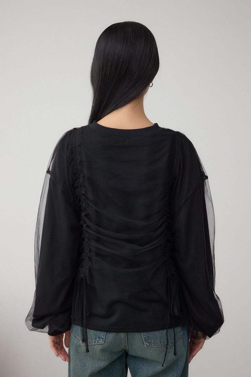 チュールレイヤードトップス BLK FREE