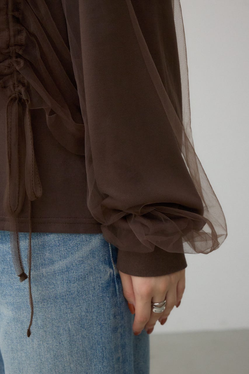 チュールレイヤードトップス BRN FREE