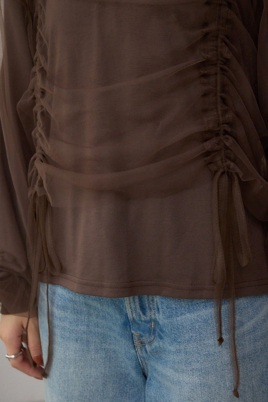 チュールレイヤードトップス BRN FREE