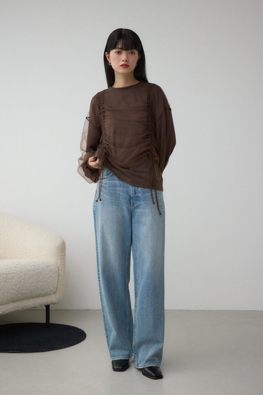 チュールレイヤードトップス BRN FREE