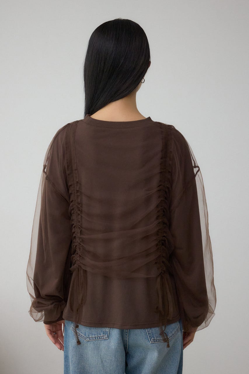 チュールレイヤードトップス BRN FREE