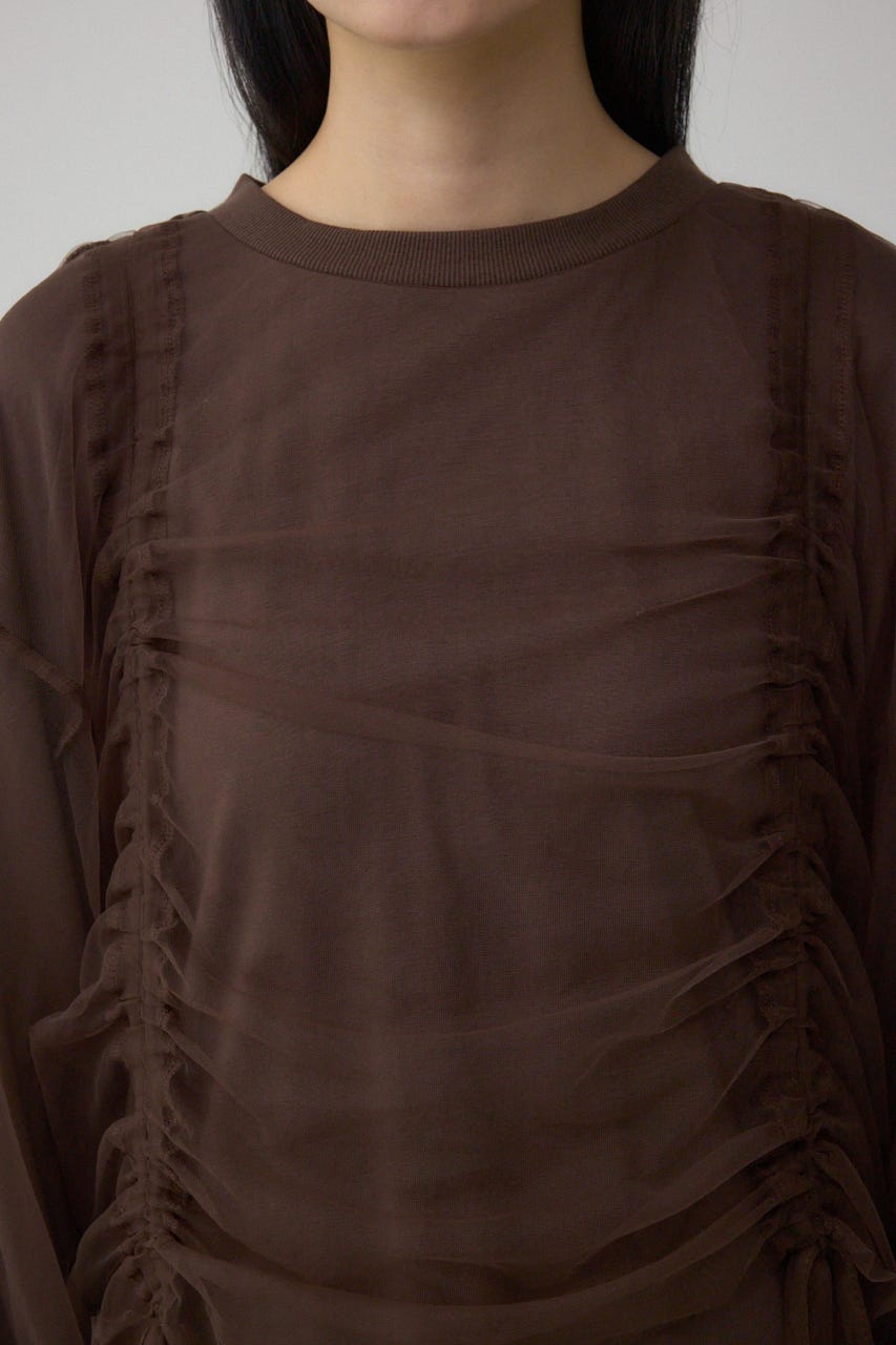 チュールレイヤードトップス BRN FREE