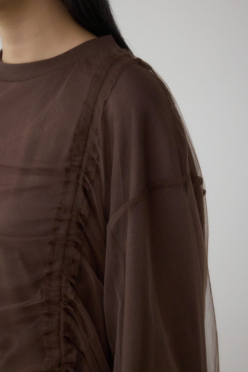 チュールレイヤードトップス BRN FREE