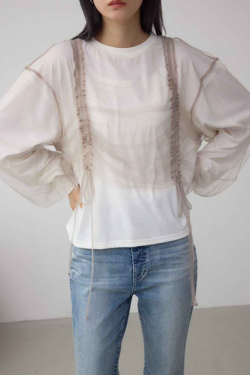チュールレイヤードトップス IVOY FREE