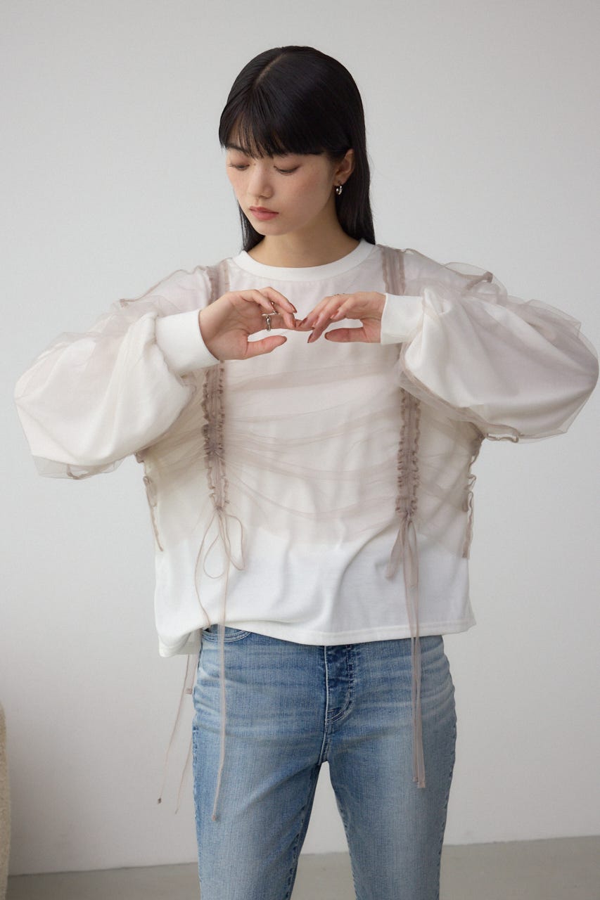 チュールレイヤードトップス IVOY FREE