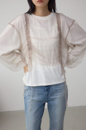 チュールレイヤードトップス