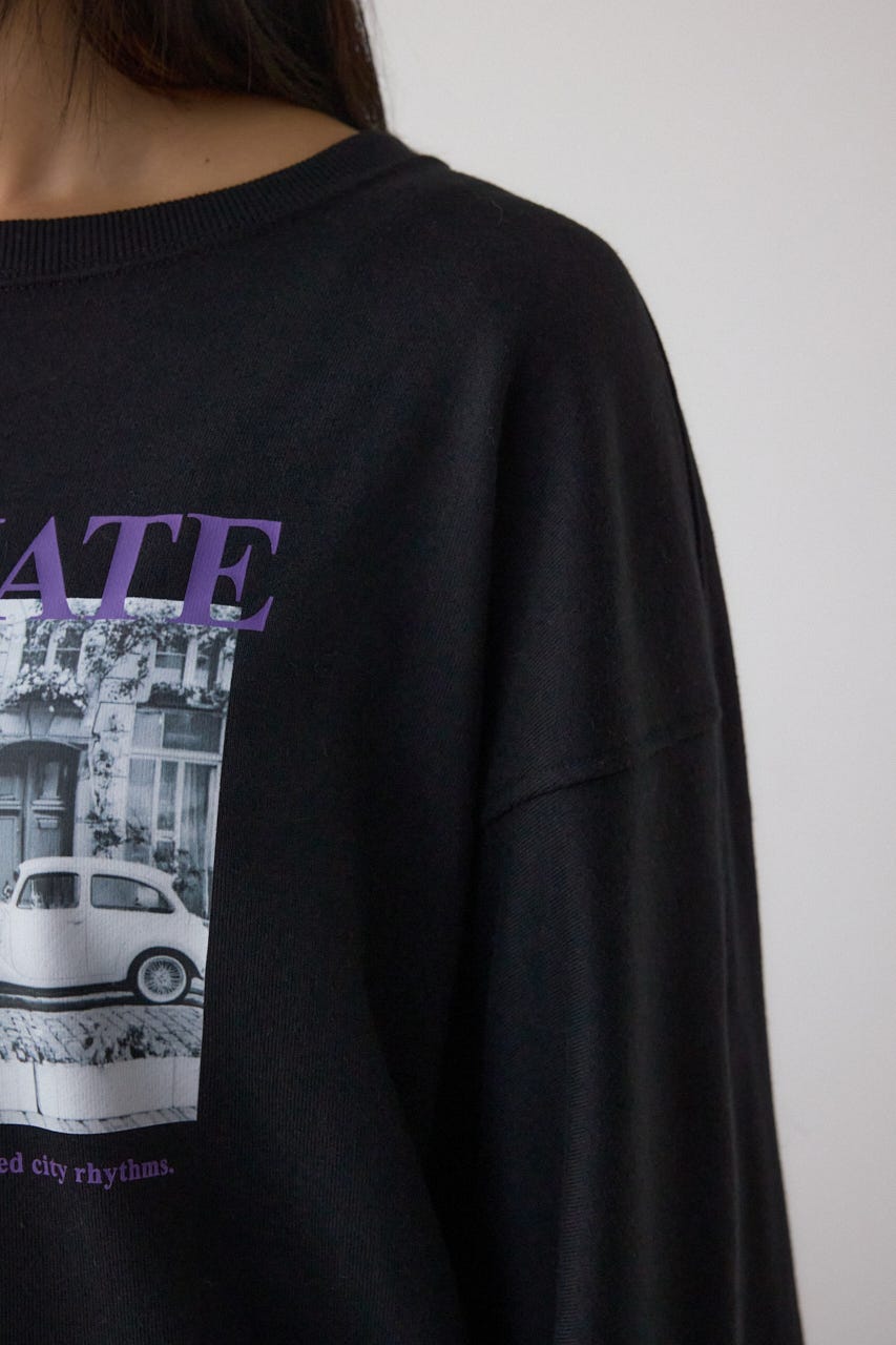 フォトプリントスウェット BLK FREE
