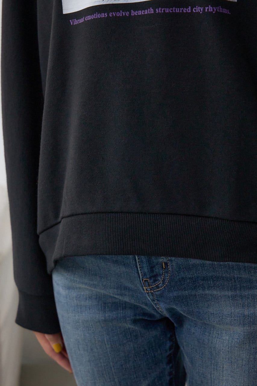 フォトプリントスウェット BLK FREE
