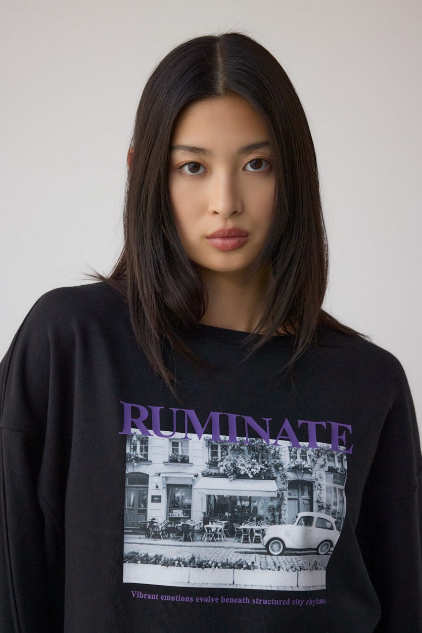 フォトプリントスウェット BLK FREE