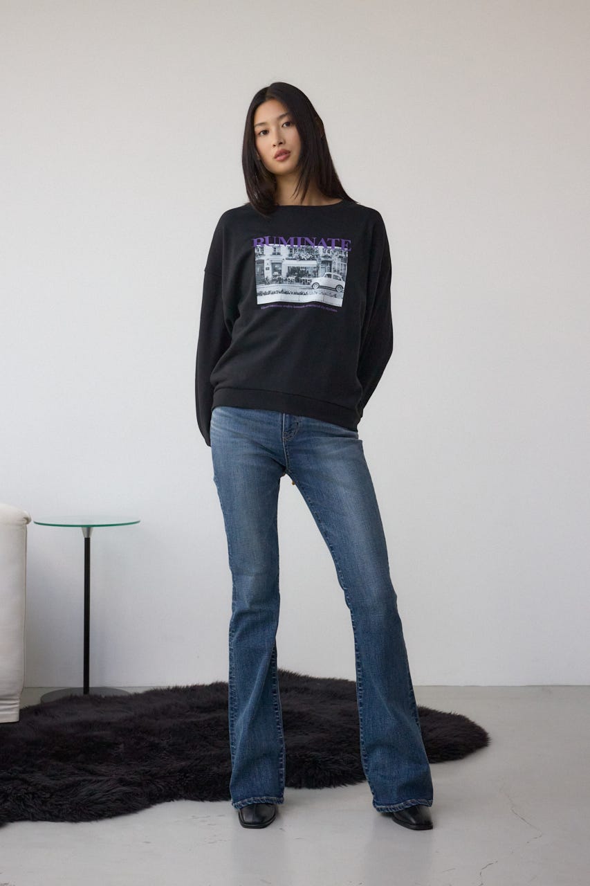 フォトプリントスウェット BLK FREE