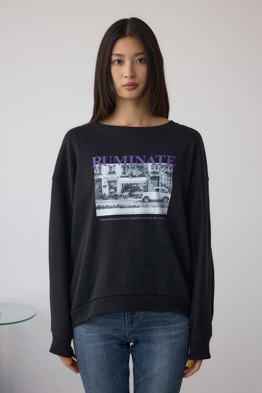 フォトプリントスウェット BLK FREE