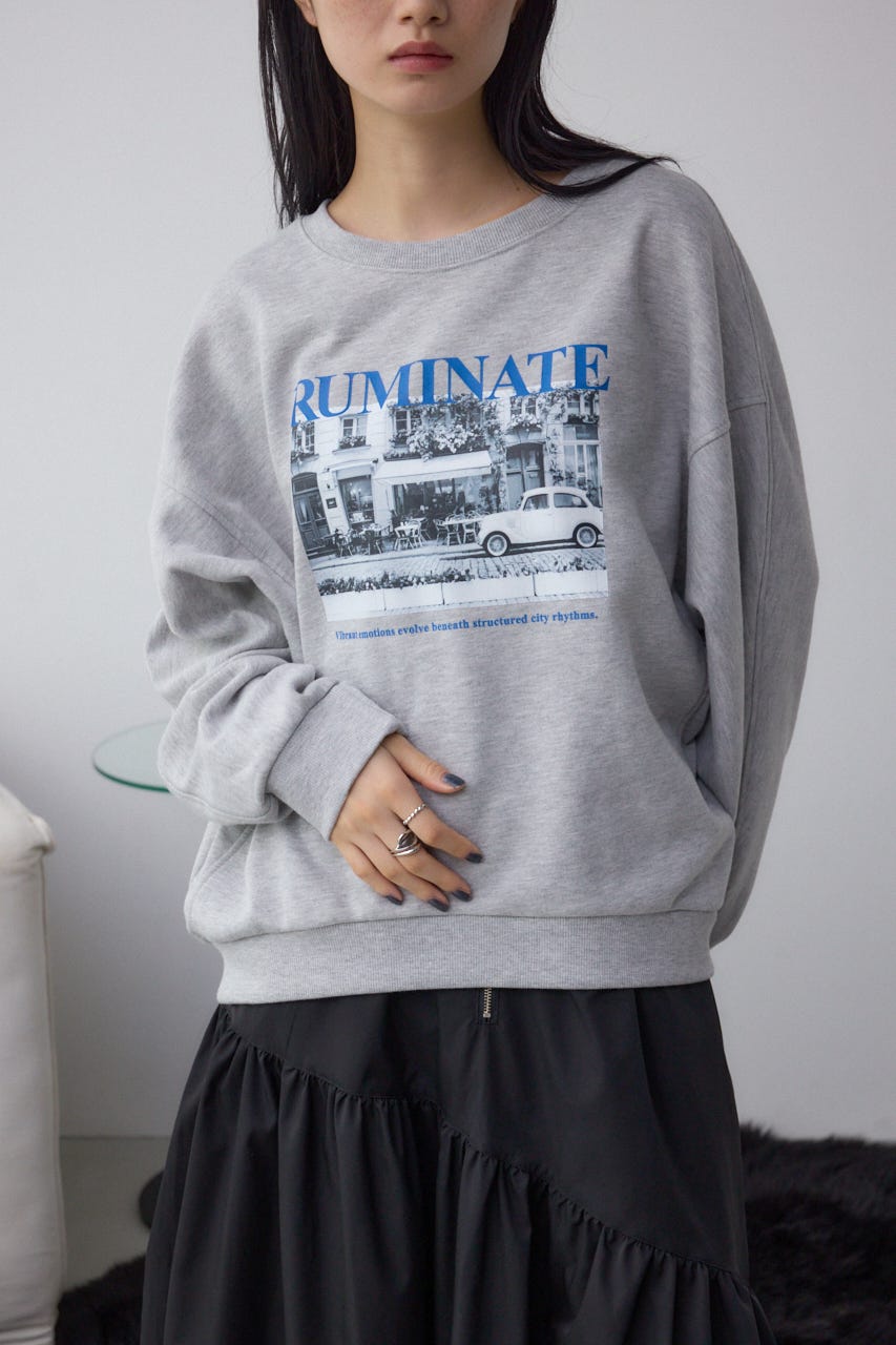 フォトプリントスウェット T.GRY FREE