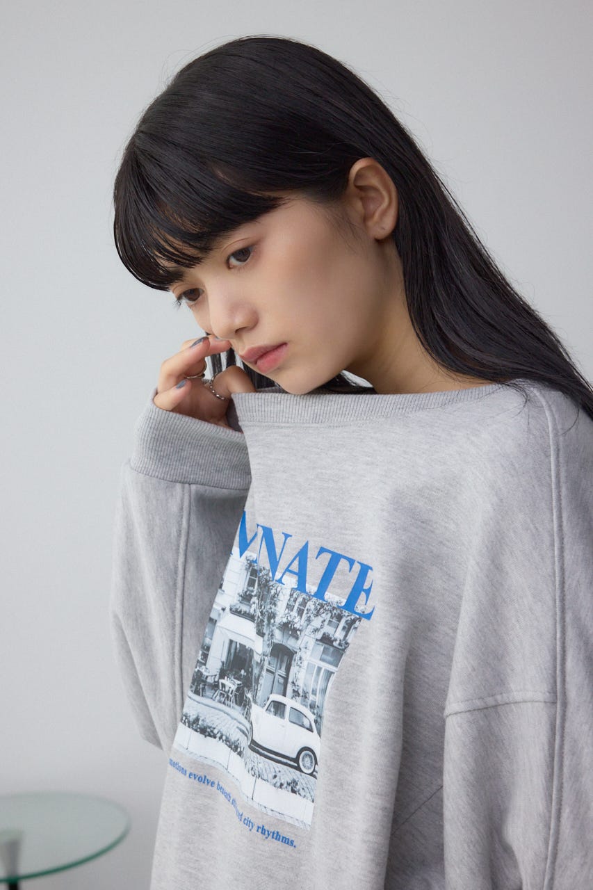 フォトプリントスウェット T.GRY FREE