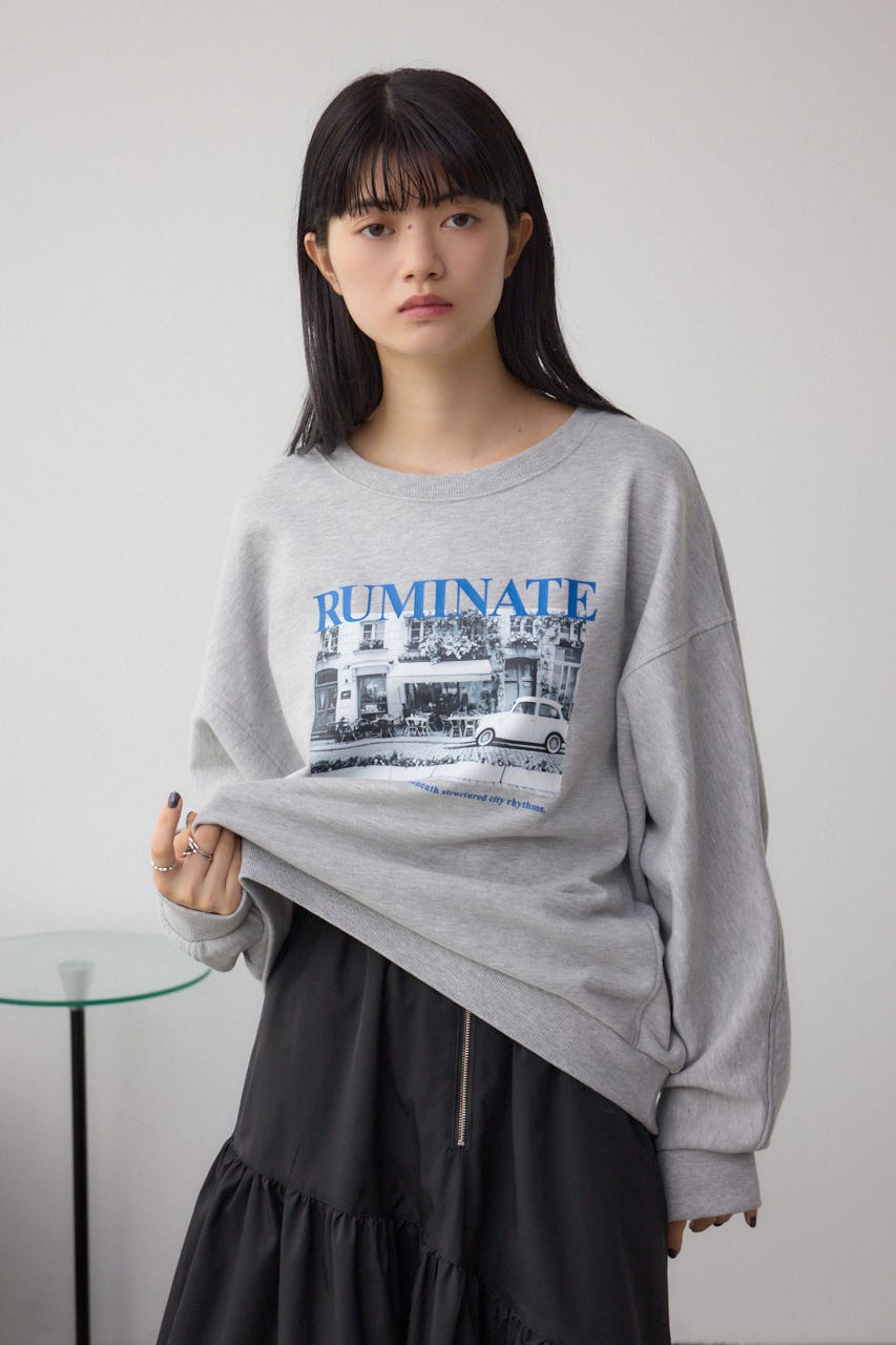 フォトプリントスウェット T.GRY FREE