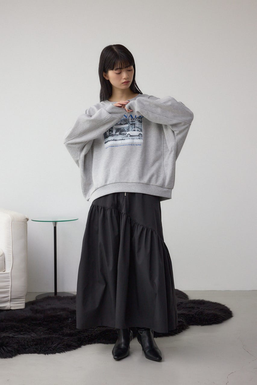 フォトプリントスウェット T.GRY FREE
