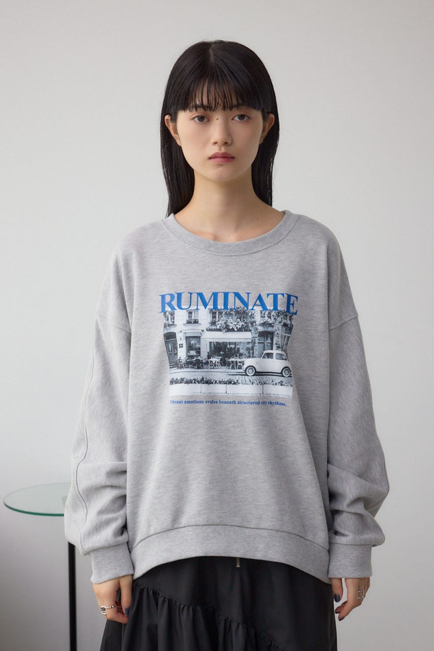フォトプリントスウェット T.GRY FREE