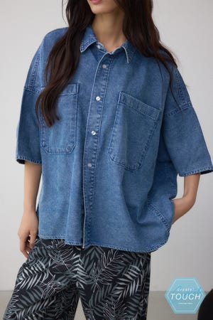 C/T冷感デニムドルマンシャツ