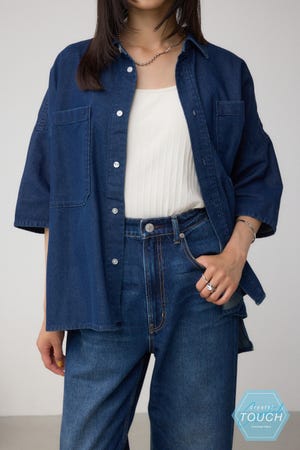 C/T冷感デニムドルマンシャツ