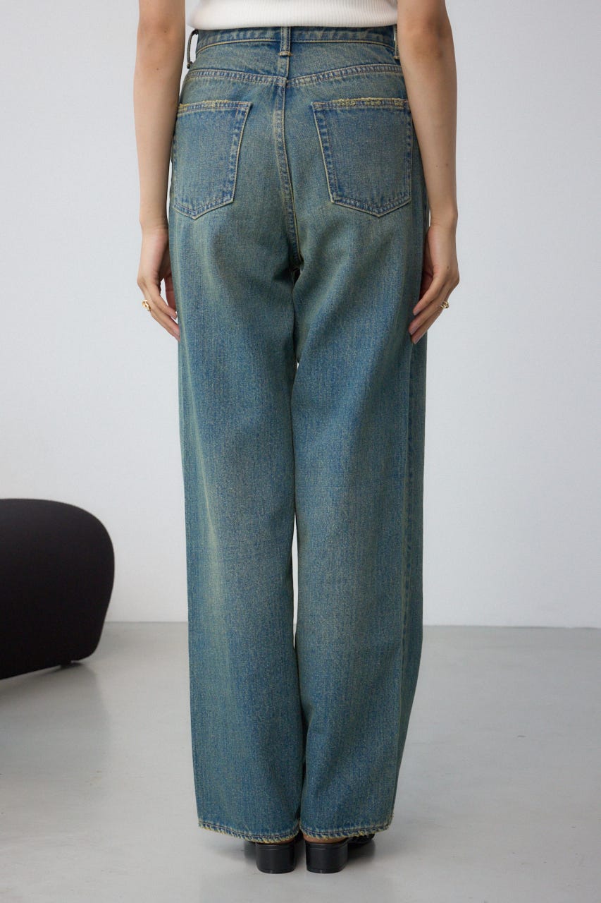 AZUL DENIM ハイウエストワイドロング丈 BLU S