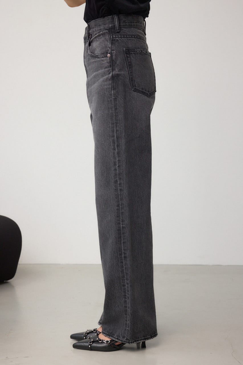 AZUL DENIM ハイウエストワイドロング丈 L/BLK S