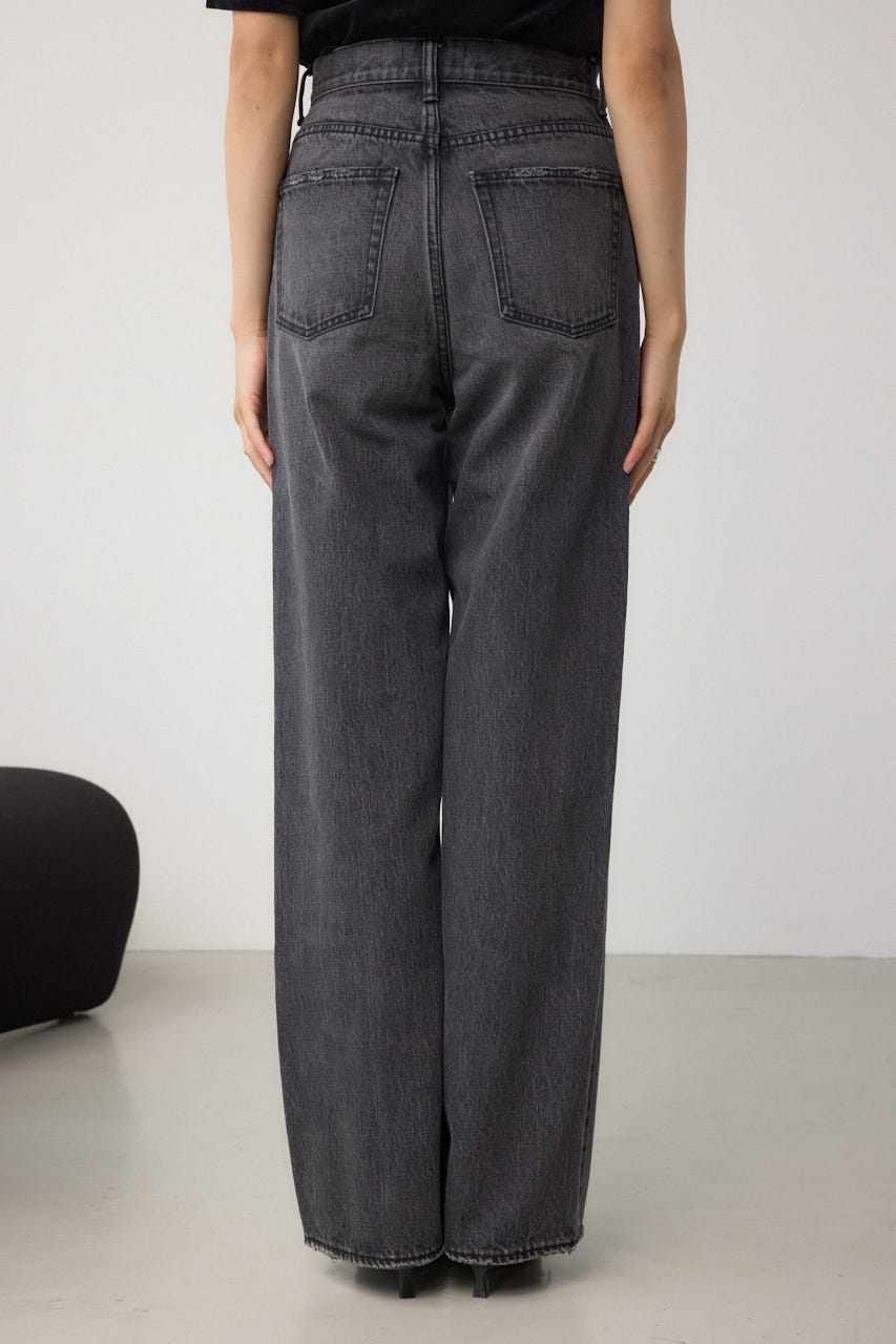 AZUL DENIM ハイウエストワイドロング丈 L/BLK S